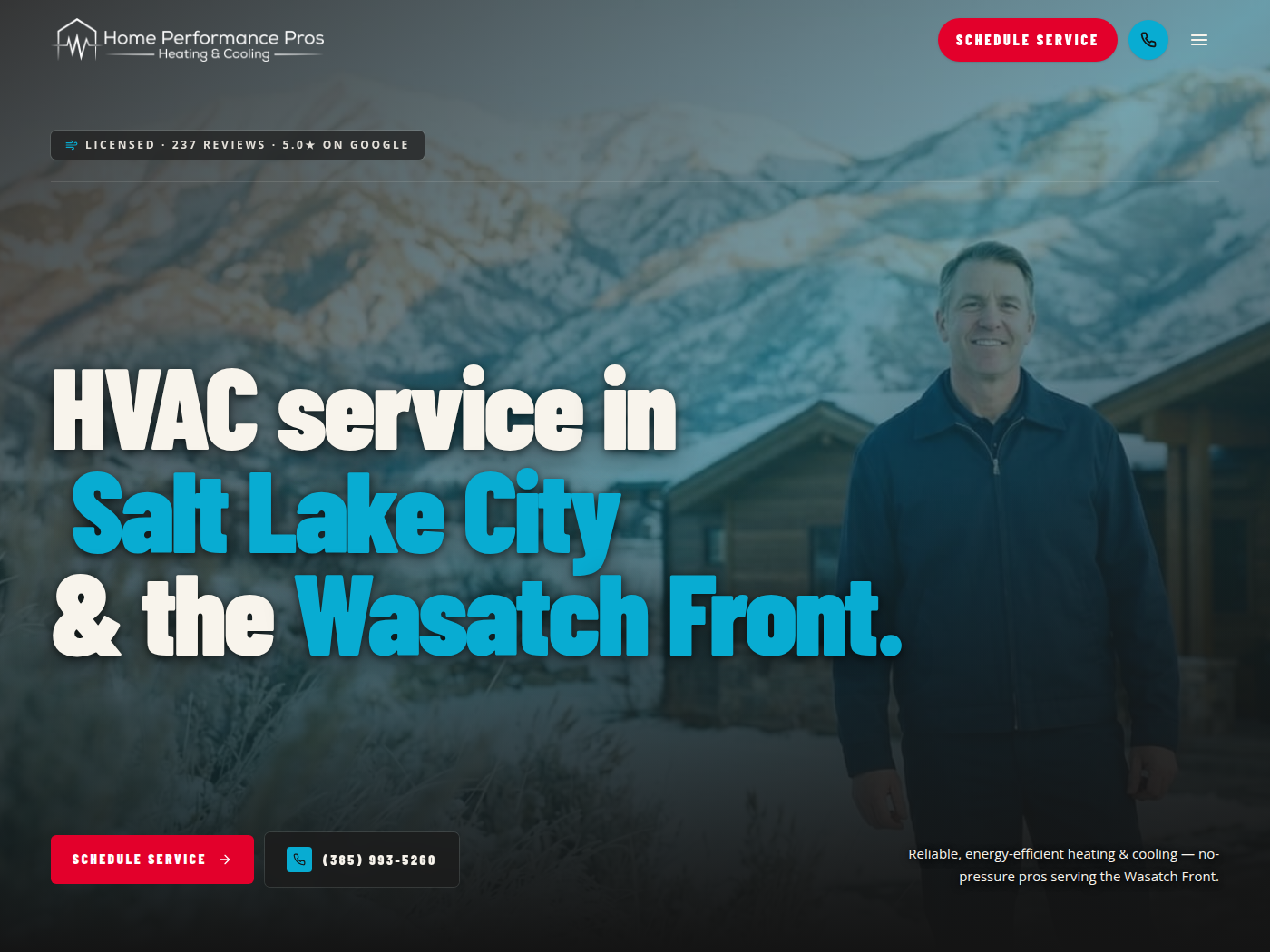 Home Performance Pros website shown on desktop and mobile