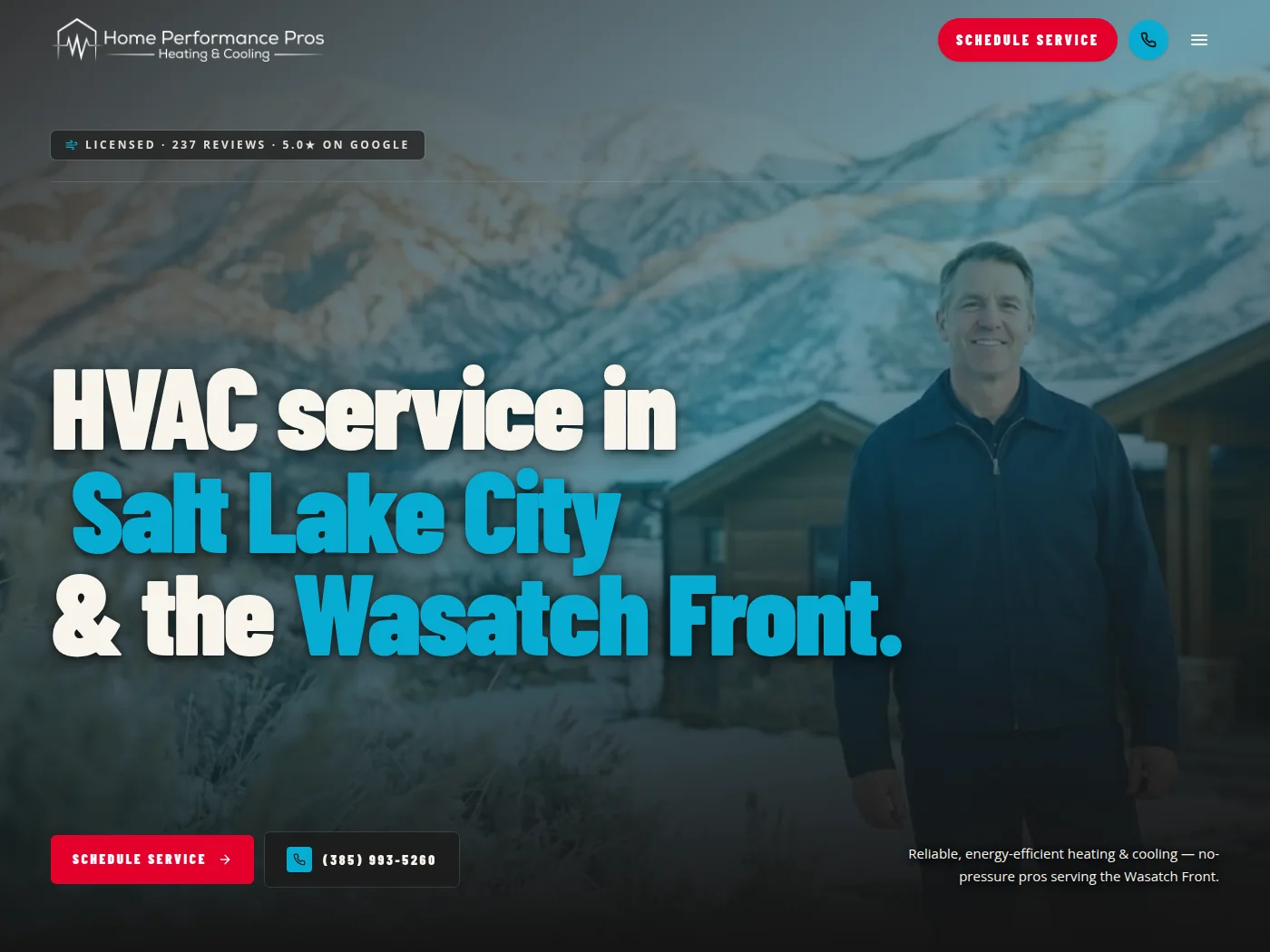Home Performance Pros website shown on desktop and mobile